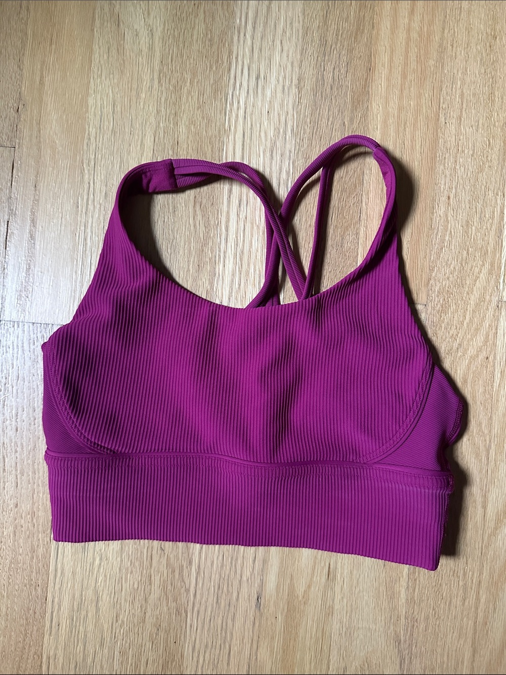 Lululemon Energy ribbed women’s sports bra in hot pink